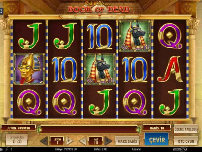 1win online casinoda Book of Dead oyunu