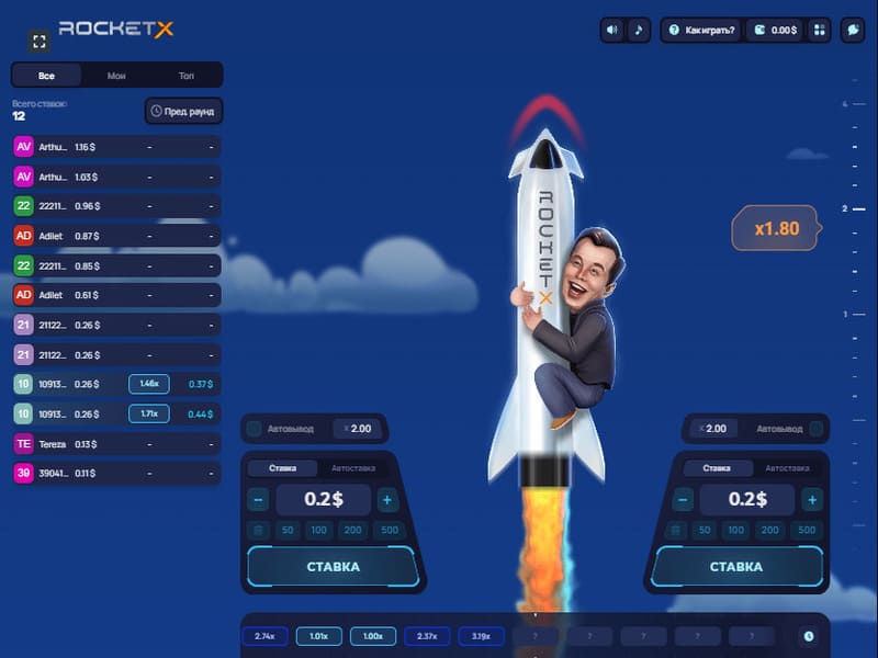 Игра RocketX в онлайн казино 1win